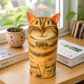 Handmade Ceramic Cat Urn – Pet Memorial Keepsake for Ashes with Cute Design