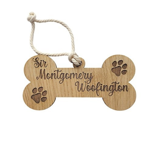 Wooden Dog Bone Shaped Sign - Custom Pet Name Memorial Plaque