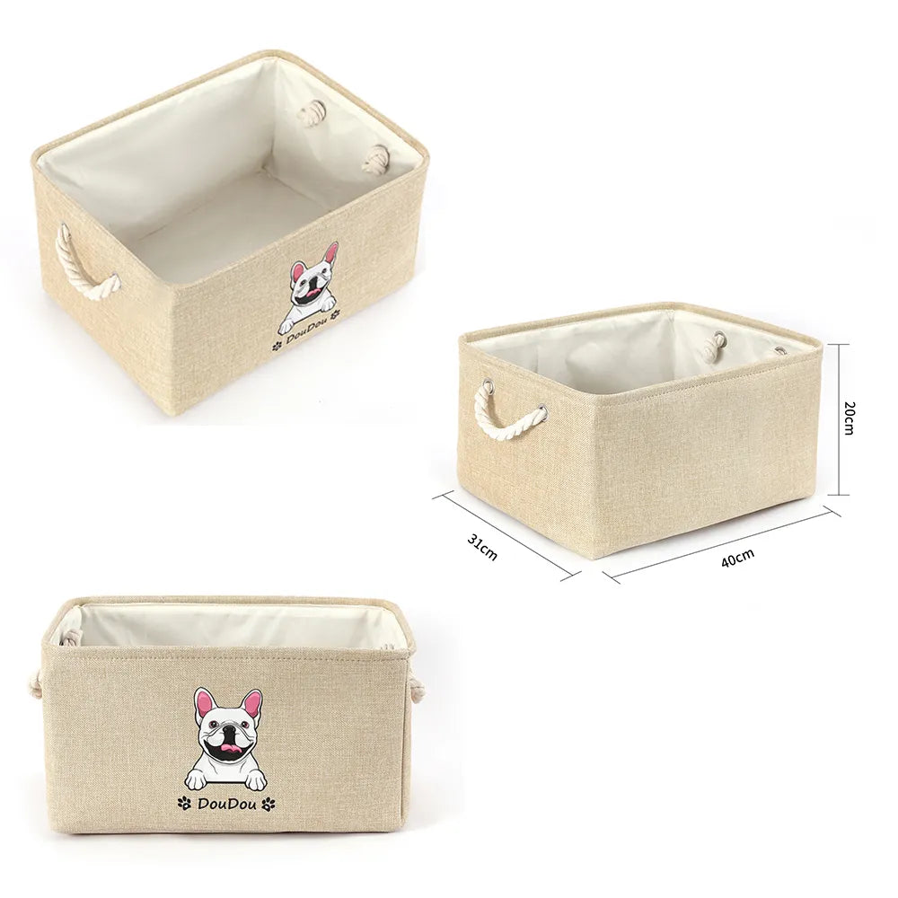 Personalized Dog Toy Basket Free Print Dog Cat Image Name Pet Storage Box