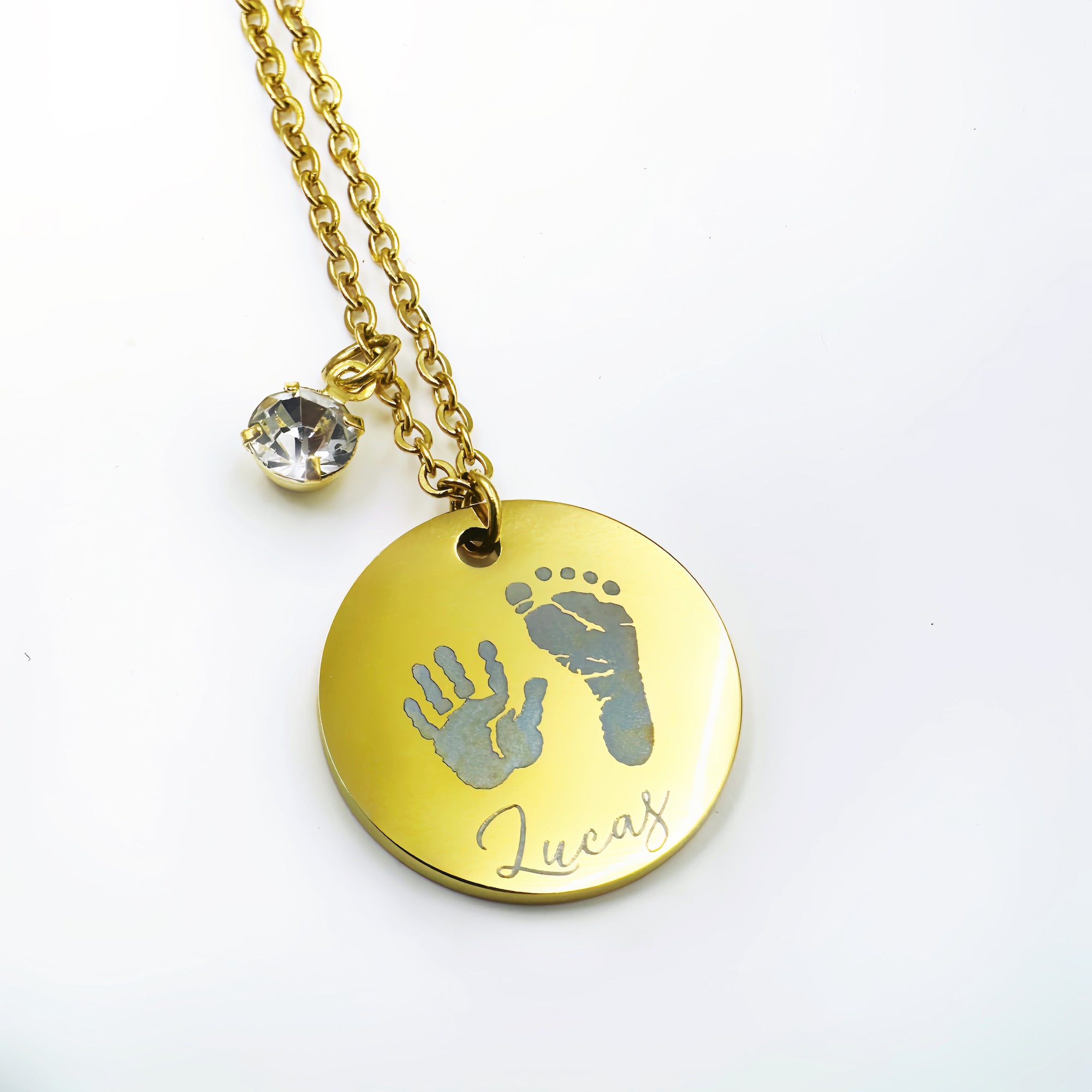 Personalized Kid Hand and Foot Print Necklaces
